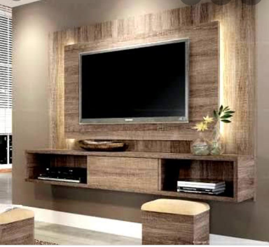 Wooden TV Unit with Modern Storage